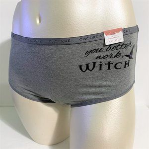Lane Bryant Cacique High Leg Brief Panties Underwear You Better Work Witch 34 36